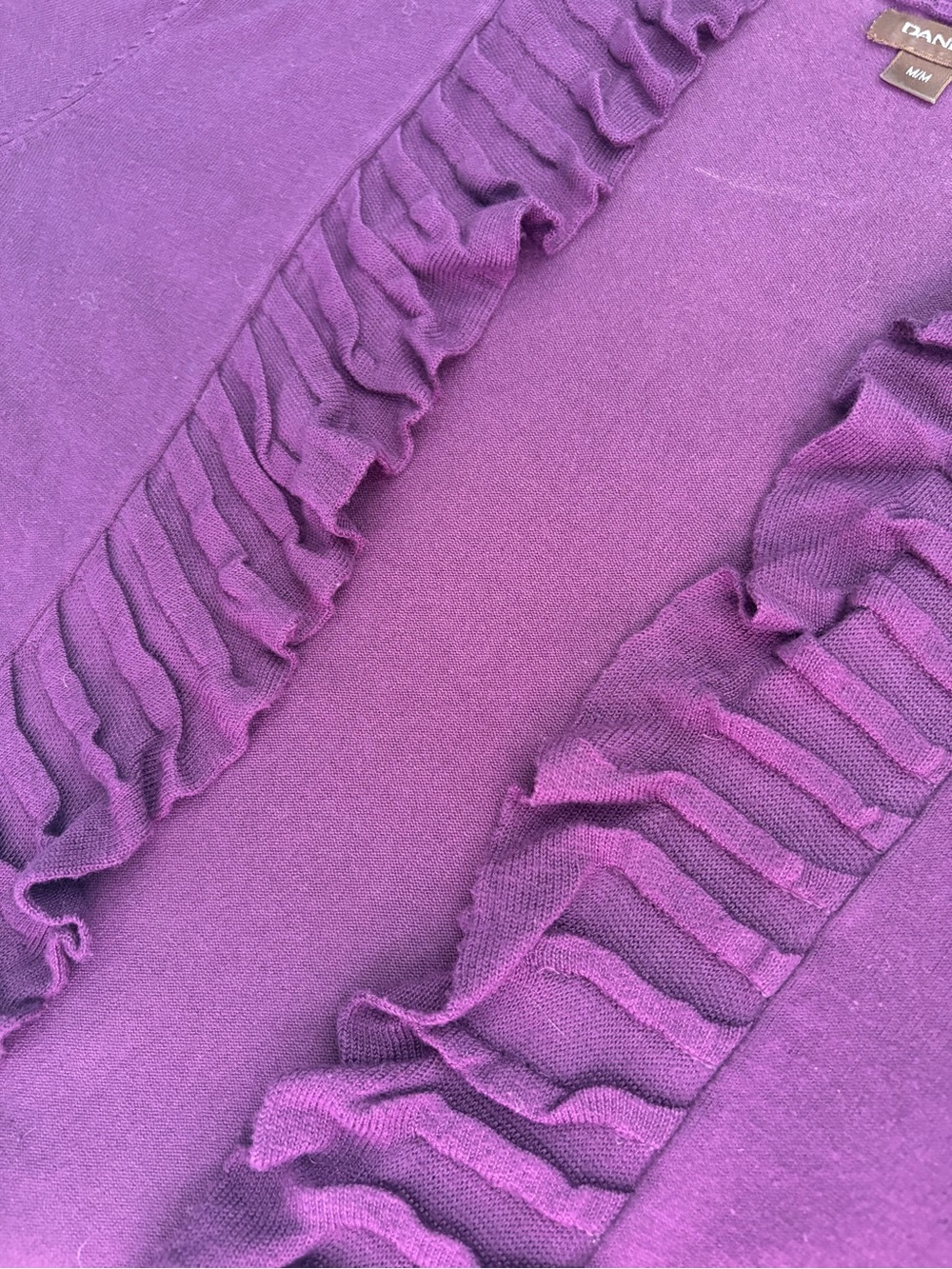 Danier Purple Ruffled Open-Front Cardigan - Picture 10 of 10
